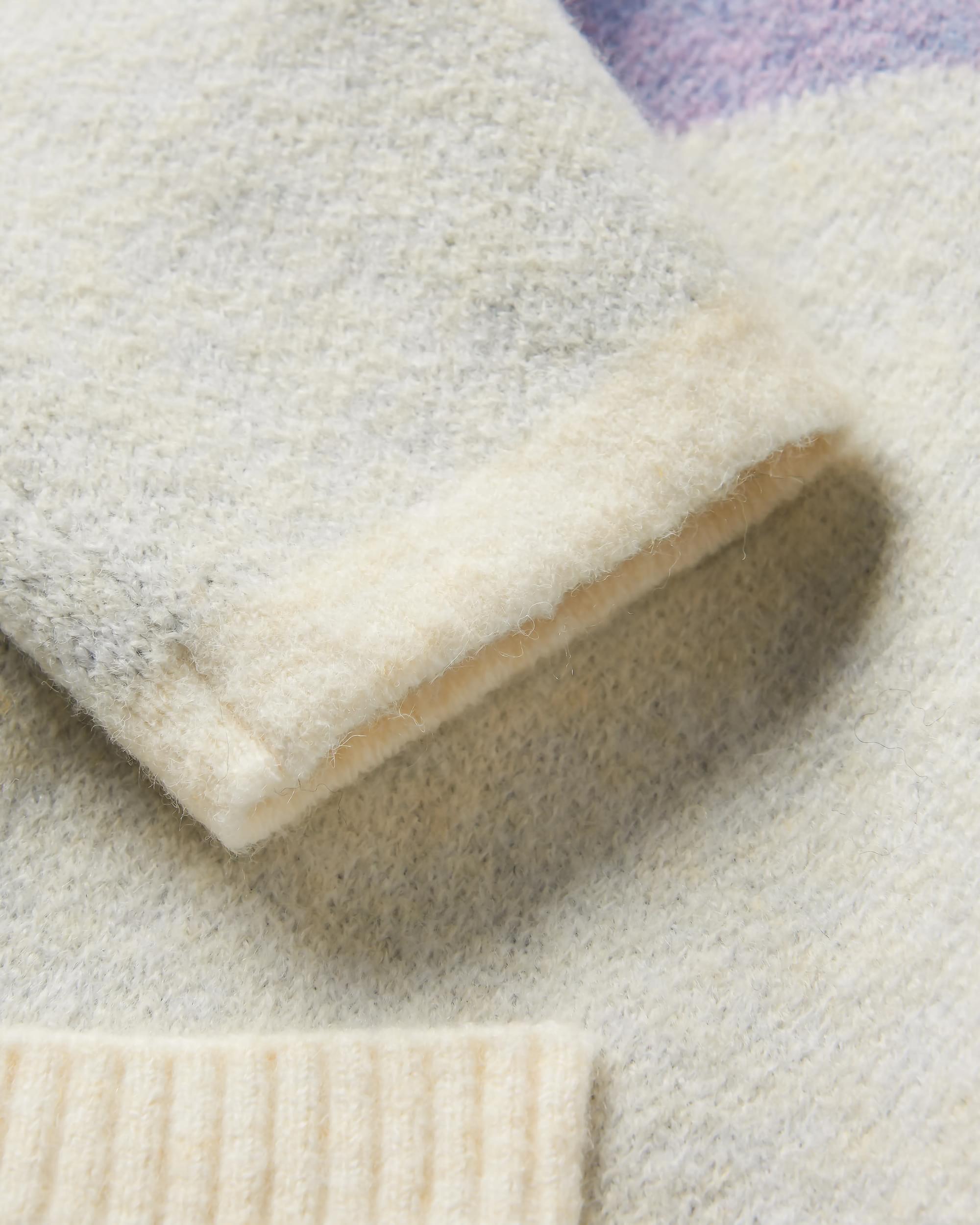 Sunsets Recycled Knitted Cardigan - Marshmallow - Flatlay