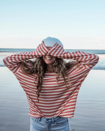 Panorama Striped LS T-Shirt - Shell Pink Stripe