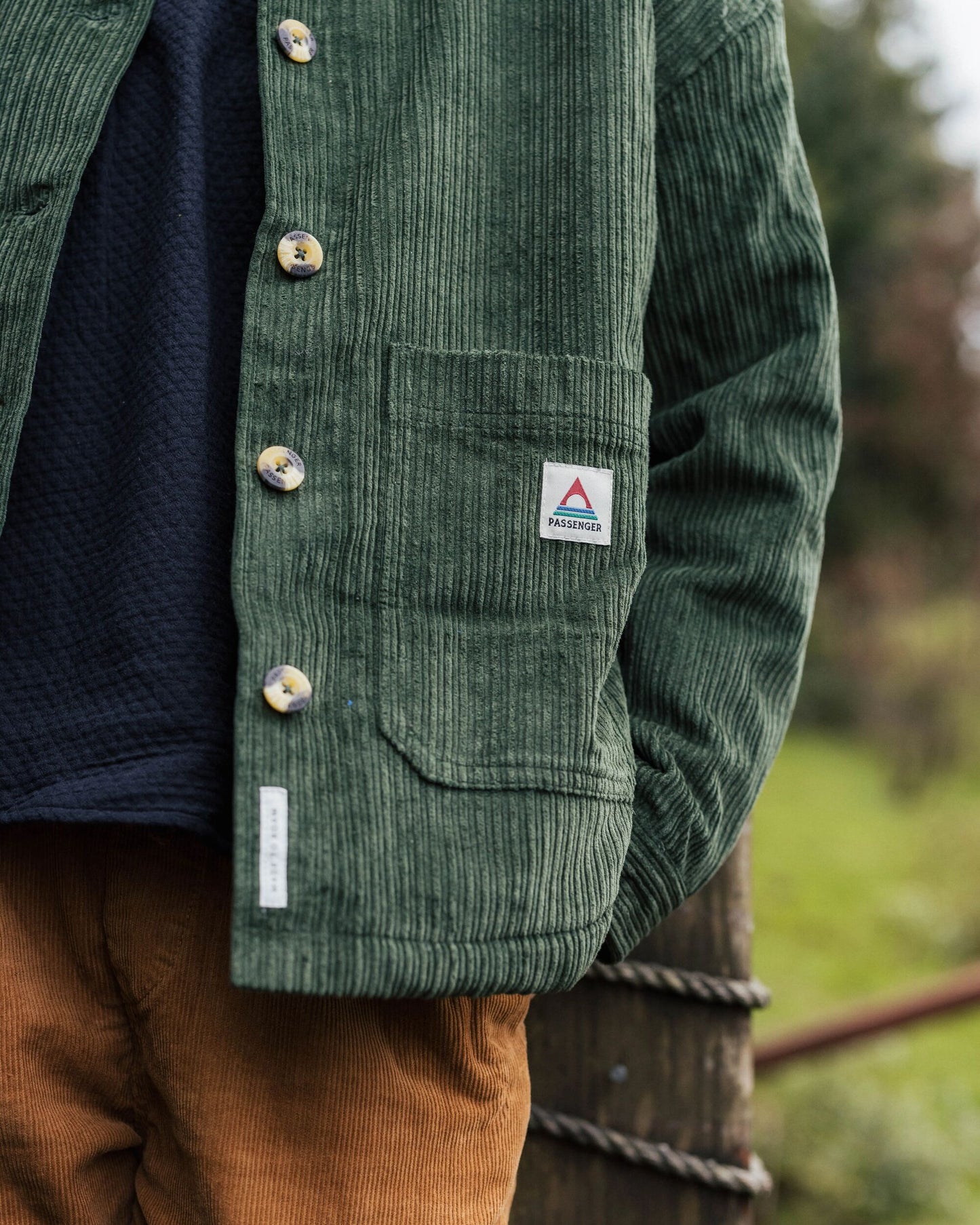 Flint Corduroy Overshirt - Fir Tree