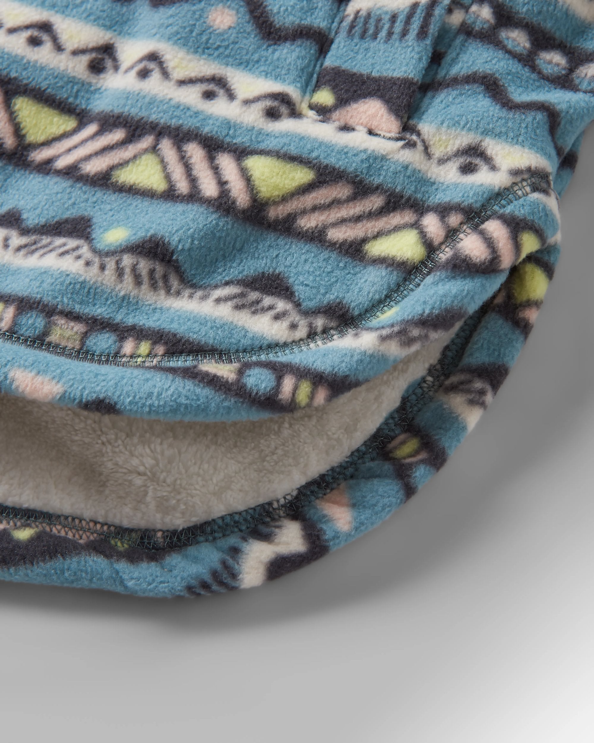 Orion Recycled Sherpa-Lined Polar Fleece Shirt - Mountain Geo Arctic - Flatlay