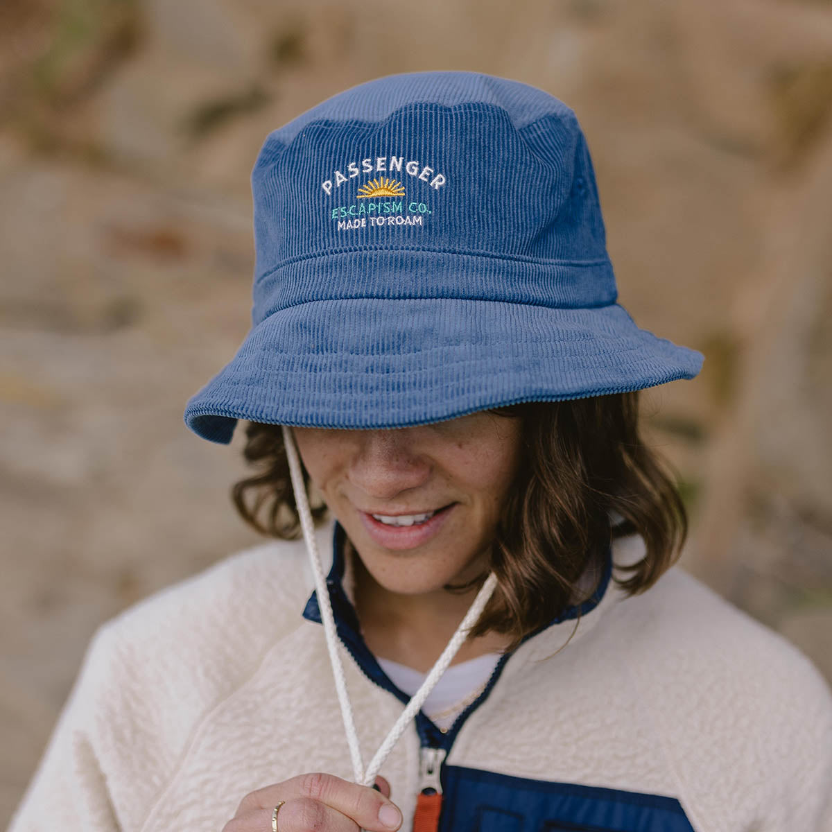 Womens_Forest Recycled Cord Hat - Ash Blue