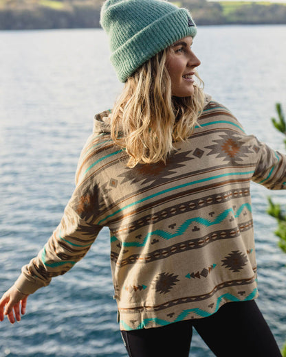 Wilderness Recycled Cotton Printed Hoodie - Birch Geo Pattern Two