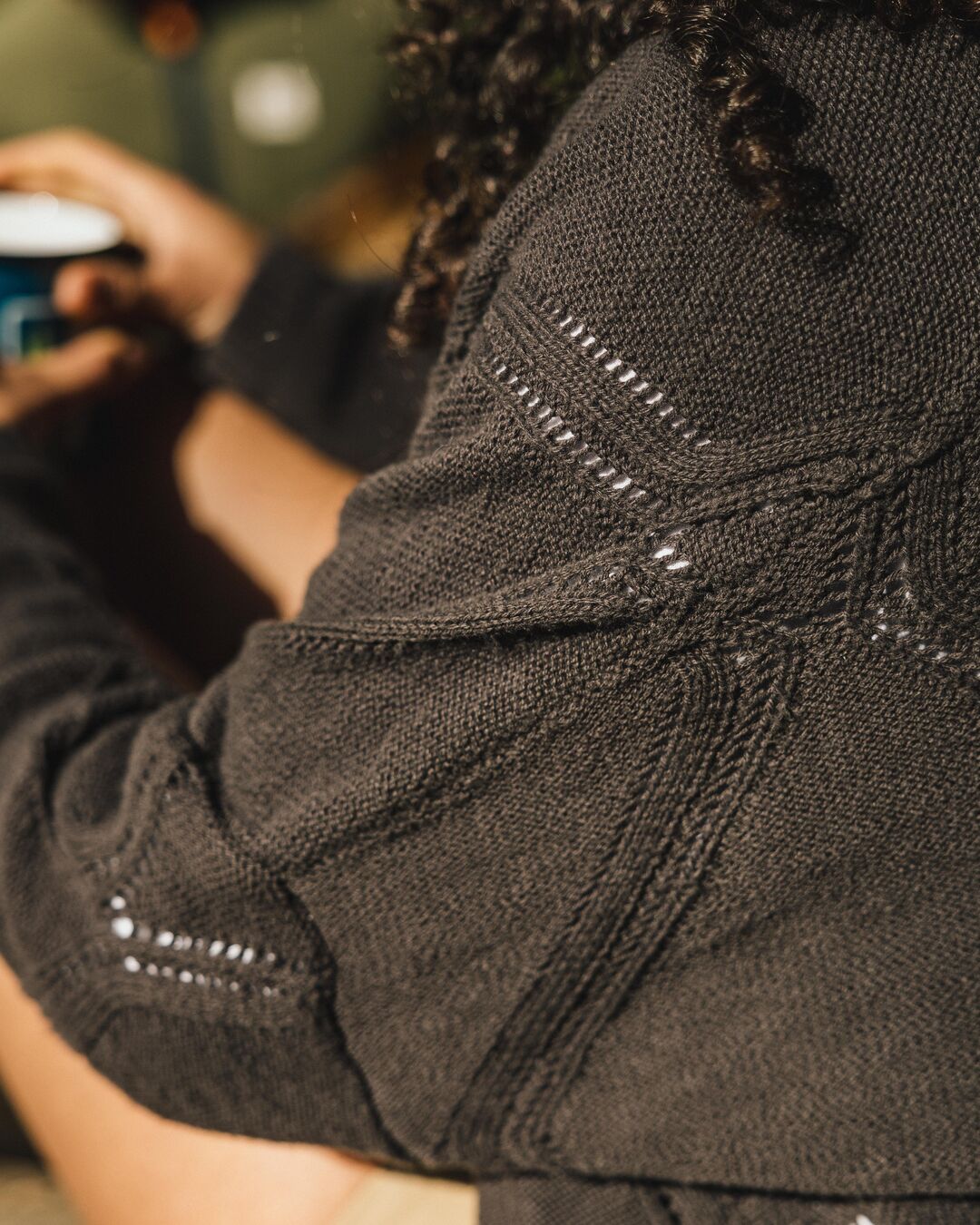 Palm Organic Cotton Cardigan - Black