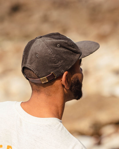 Male_Fluke Recycled Cord 5 Panel Cap - Khaki