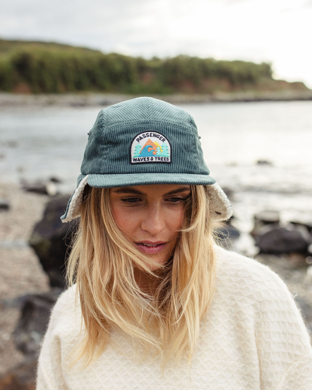 Womens_Daytime Recycled Cord Sherpa Lined Hat - Deep Ocean